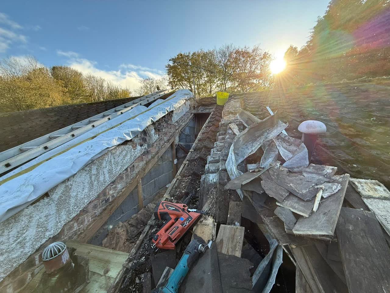 Storm Guard stripping back and repairing a roof